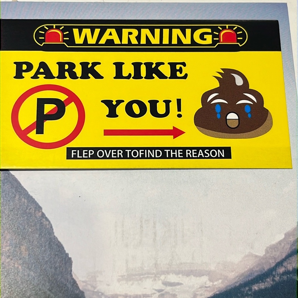 Warning Park like You Cards NIP 25 Pieces